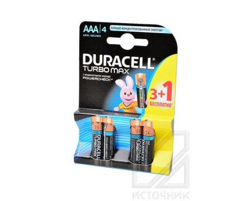 DURACELL TURBO MAX LR03 3+1 шт BL4