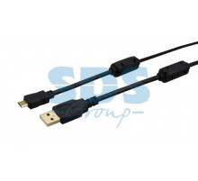 Шнур micro USB (male) - USB-A (male) 1.8M черный GOLD с ферритами REXANT