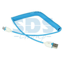 USB кабель для iPhone 5/5S шнур спираль 1М синий