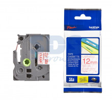 TZE132 ЛЕНТА 12MM КРАСНЫЙ НА ПРОЗРАЧНОМ