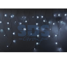 Гирлянда Айсикл (бахрома) светодиодный, 5,6х0,9м, с эффектом мерцания, БЕЛЫЙ провод 