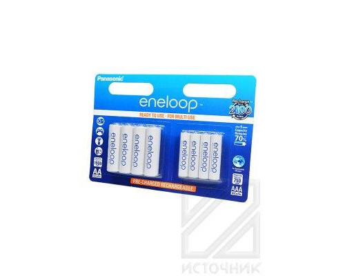 Panasonic eneloop BK-KJMCCE44E 750mAh AAA + 1900mAh AA BL8