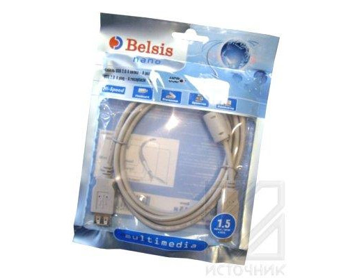 Belsis multimedia nano BW 1400 USB2.0 A вилка - USB A розетка, 1.5м с ф/ф BL1