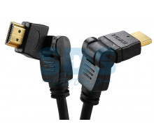 Шнур HDMI - HDMI gold 2М с фильтрами угловой 360° REXANT