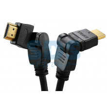 Шнур HDMI - HDMI gold 2М с фильтрами угловой 360° REXANT