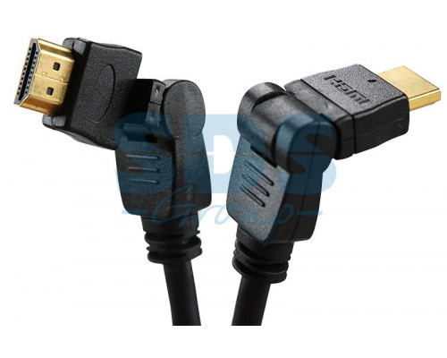 Шнур HDMI - HDMI gold 2М с фильтрами угловой 360° REXANT