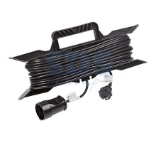 Удлинитель на рамке 20м (1 роз.) 2х0.75 черный REXANT (Сделано в РОССИИ)