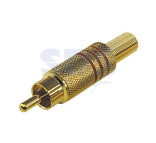 РАЗЪЁМ штекер RCA Металл под винт ZN Черные/Красные GOLD PROCONNECT