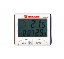 Термогигрометр комнатный с часами и функцией будильника REXANT