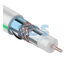 Кабель RG-6U+CU, (75%), 75 Ом, 100м., белый, (тройной экран), 