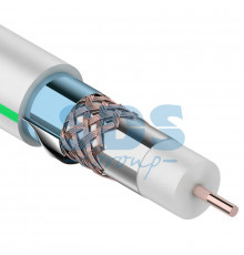 Кабель RG-6U+CU, (75%), 75 Ом, 100м., белый, (тройной экран), 