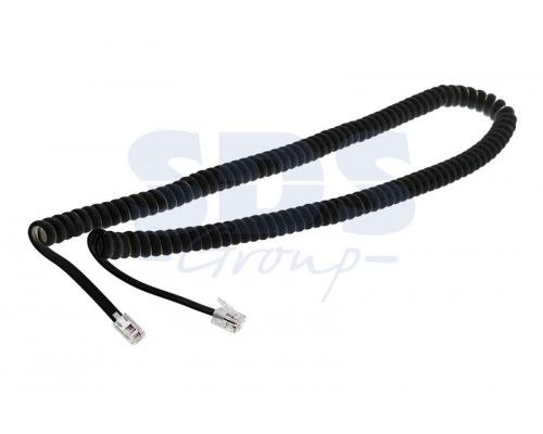 Шнур витой трубочный 7М телефонный черный REXANT