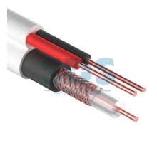 Кабель для видеонаблюдения ККСВ-В + 2х0.5мм., 305м., белый REXANT