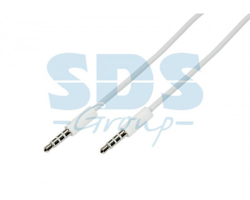 Аудио кабель 3,5 мм штекер-штекер 1,5М белый