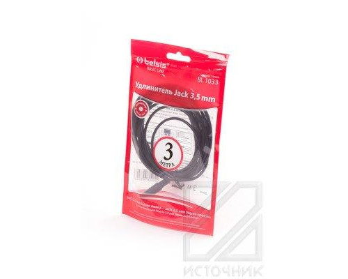 Belsis BASIC LINE BL 1033 Jack 3,5 mm Stereo вилка - Jack 3,5 mm Stereo розетка 3м BL1