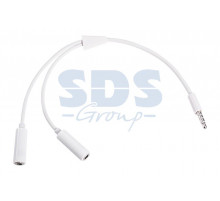 Аудио разветвитель штекер 3,5 мм на 2 по 3,5 мм белый