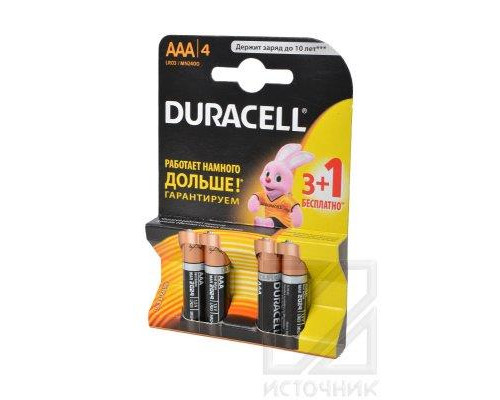 DURACELL LR03 3+1шт BL4