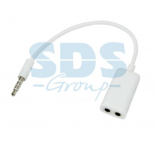 Аудио разветвитель штекер 3,5 мм на 2 белый REXANT