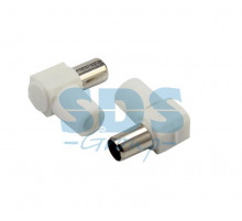 РАЗЪЁМ штекер TV без пайки Белый Угловой REXANT