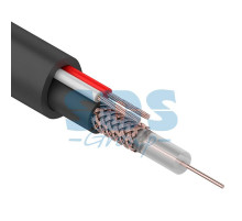 Кабель для видеонаблюдения KBK-П-1,5 + 2x0,35мм², 200м., черный OUTDOOR REXANT