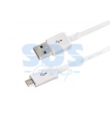 USB кабель microUSB длиный штекер 1М белый