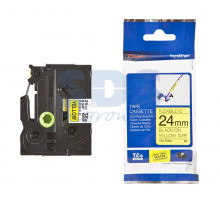 TZEFX651 ЛЕНТА 24MM ЧЕРНЫЙ НА ЖЕЛТ.ГИБК.