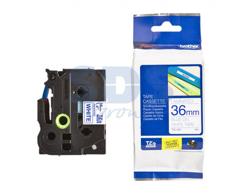 TZE263 ЛЕНТА 36MM СИНИЙ НА БЕЛОМ