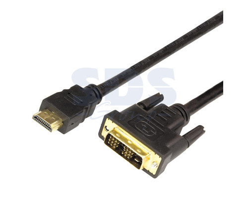 Шнур HDMI - DVI-D gold 2М с фильтрами REXANT