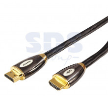 Шнур Luxury HDMI - HDMI gold 3М шелк золото 24к с фильтрами (блистер) REXANT