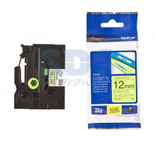 TZEC31 ЛЕНТА 12MM ЧЕРНЫЙ НА ЖЕЛТ. ФЛУОР.