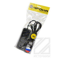 КРОНА РС-3 (У10-001) 3м (ПВС 2Х0.75) черный BL1