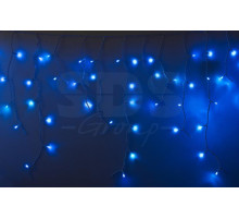 Гирлянда Айсикл (бахрома) светодиодный, 2,4 х 0,6 м, белый провод, 220В, диоды синие, NEON-NIGHT