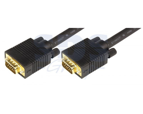 Шнур VGA plug - VGA plug 15М gold с ферритами REXANT