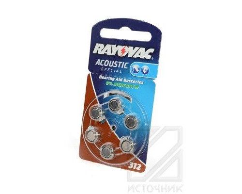 RAYOVAC ACOUSTIC SPECIAL 312 BL6