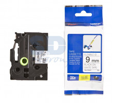 TZEFX221 ЛЕНТА 9MM ЧЕРНЫЙ НА БЕЛОМ ГИБК.