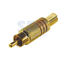 РАЗЪЁМ штекер RCA Металл под винт Черные/Красные GOLD REXANT