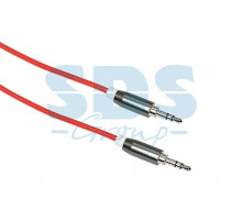 Аудио кабель AUX 3.5 мм шнур силикон 1M красный