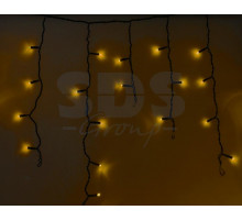 Гирлянда Айсикл (бахрома) светодиодный, 4,8 х 0,6 м, черный провод, 220В, диоды желтые, NEON-NIGHT