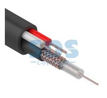 Кабель для видеонаблюдения KBK-П-1,5 + 2x0,75мм², 200м., черный OUTDOOR REXANT