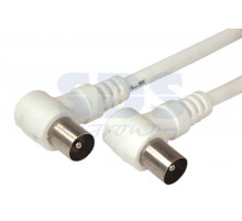 Шнур TV Plug - TV Plug 1.5М Угловой Белый REXANT