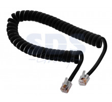 Шнур витой трубочный 2М телефонный черный REXANT
