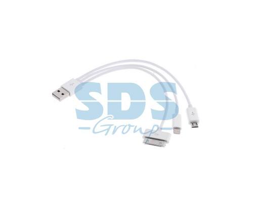 USB кабель 3 в 1 micro USB/iPhone 4/iPhone 5 шнур 1M