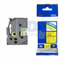 TZE651 ЛЕНТА 24MM ЧЕРНЫЙ НА ЖЕЛТОМ