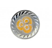 Лампа светодиодная, 3W, 220V, цоколь-GU10, цвет теплый белый