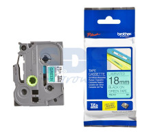 TZE741 ЛЕНТА 18MM ЧЕРНЫЙ НА ЗЕЛЕНОМ