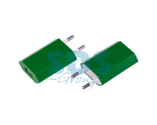 Сетевое зарядное устройство для iPhone USB (СЗУ) (1 000mA) зеленое