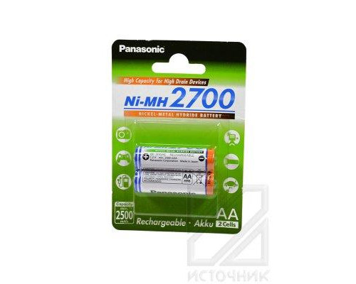 Panasonic BK-3HGAE/2BE 2700mAh AA BL2