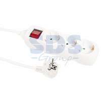 Удлинитель REXANT 3 гнезда 5м 3X0.75мм² белый с заземлением и выключателем