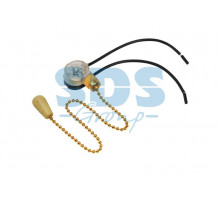 Выключатель для настенного светильника c проводом и деревянным наконечником, gold REXANT