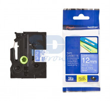 TZE535 ЛЕНТА 12MM БЕЛЫЙ НА СИНЕМ